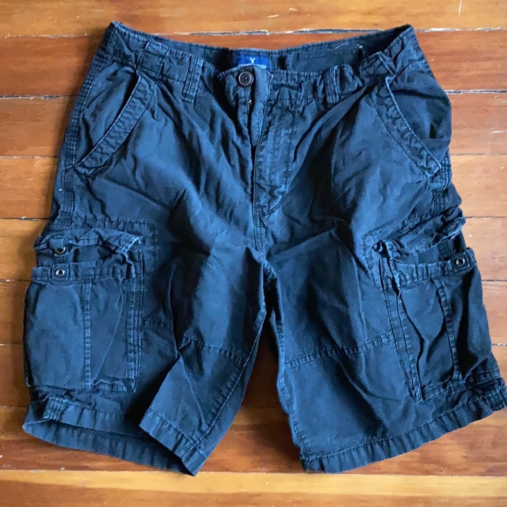 Black cargo shorts